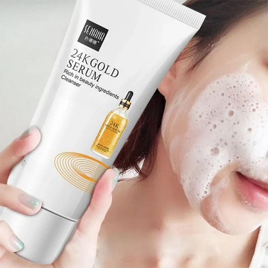 Seana Gold Fullerene Facial Cleanser Foam – Collagen Boost, Pore Shrinking, Oil Control & Whitening Acne Treatment (60g)